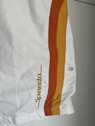 Mens Speedo Shorts size 36 bermuda surf white orange beach summer retro - Picture 3 of 24