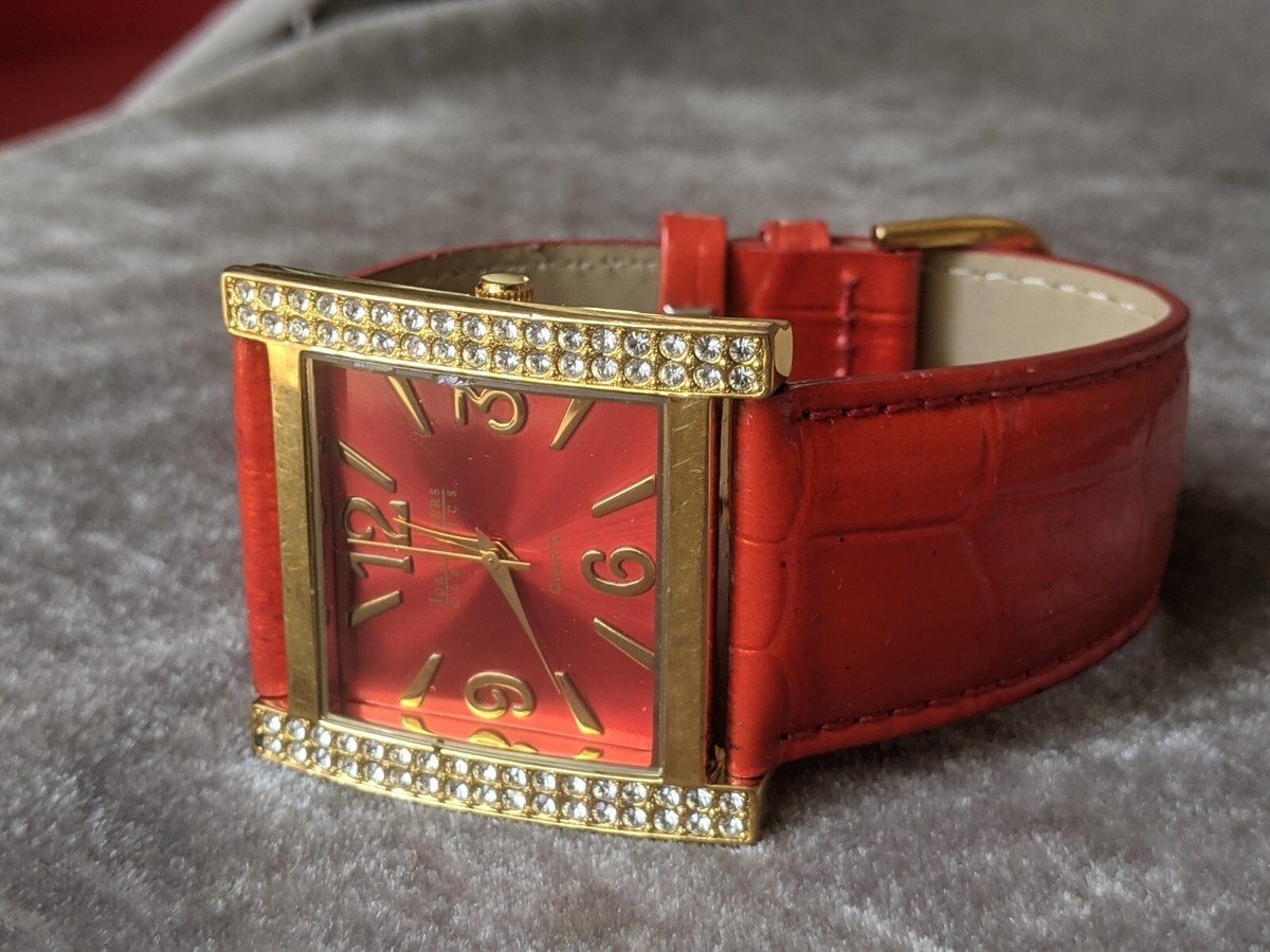 Joan Rivers Classics 39mm Red & Gold Quartz Watch Jeweled  display picture 3