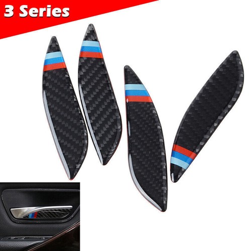 4pcs Carbon Fiber Interior Door Handle Stickers Trim For BMW F30 F34 2013-2017 A - Bild 1 von 7