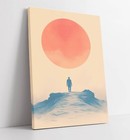 MINIMALIST FIGURE AND A SUN-DEEP FRAMED CANVAS WALL ART PICTURE PRINT