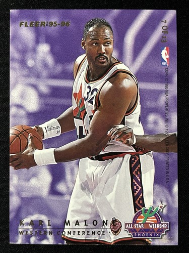 1995-96 Fleer All Star Weekend Karl Malone / Tyrone Hill #7 of 13 NBA Card