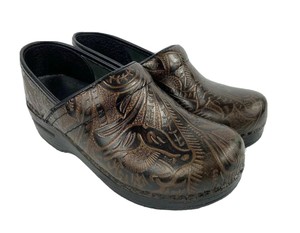 Dansko Professional Clogs Tooled Leather Shoes size 36 Womens Brown US Size 6 | eBay