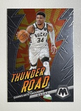 2022-23 Panini Mosaic Giannis Antetokounmpo Thunder Road Insert #6 Bucks