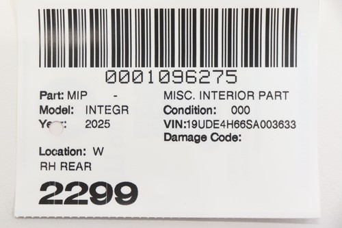 Rejilla de presión trasera derecha Acura Integra 2018-2025 OEM 75450TBAA010M1 - Imagen 11 de 11