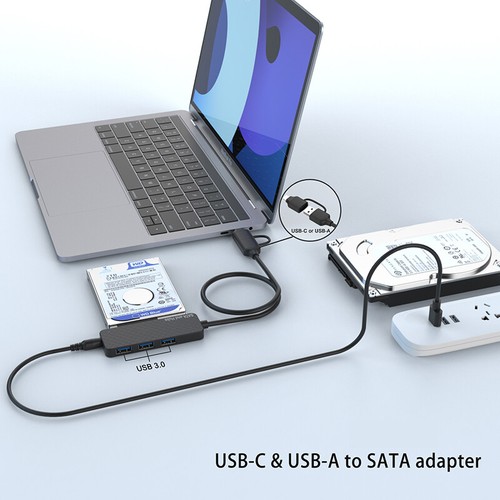USB-C&USB-A to SATA adapter Laptop Docking Station USB Splitter Adapter usb hub - Picture 5 of 6