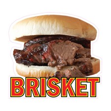 Food Truck Decals Brisket Restaurant & Food Concession Concession Sign Brown
