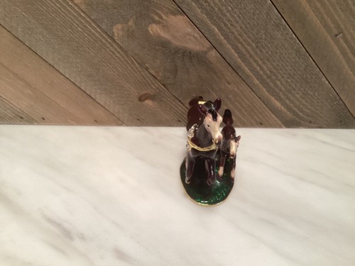 Cherished Treasures Enameled Jeweled Horse & Baby Trinket Box New in Box - Picture 3 of 8