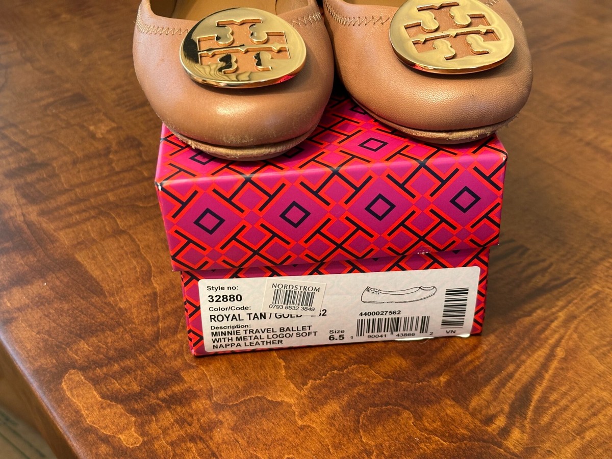 トリーバーチ　パンプス Tory Burch 32880 Minnie Travel Ballet With Metal Logo Soft