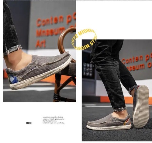 Men's Casual Shoes Canvas Breathable Loafers Comfortable Outdoor Walking Shoes - Bild 24 von 27