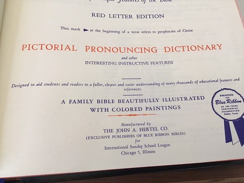 Masonic Edition Hertel 1960 Large Holy Bible KJV Cyclopedic Indexed Red Letter - Imagen 15 de 24