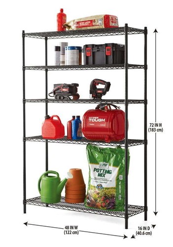 Shelf 5-Tier Heavy Duty 3000lb Total Capacity Shelving Rack Garage Warehouses - Picture 4 of 8
