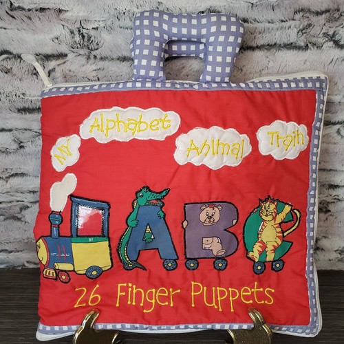 ABCs 26 Felt Finger Puppets MY ALPHABET ALBUM TRAIN Fabric Travel Carrier Zips - Picture 1 of 9