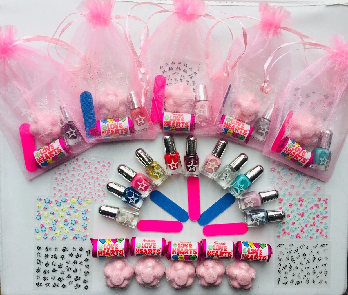 Girls Pamper Birthday Party Pre-filled Gift Bags Slumber Sleepover Nails  Loot