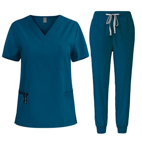 Cozy Medical Nursing Women Scrub Uniform Set V-Neck Jogger NiaaHinn Scrub Unisex - Bild 26 von 29
