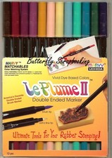 Watercolor MARKER SET 12 Double Ended Marvy Le Plume Set Victorian 1122-12C New