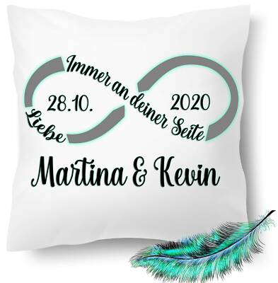 UNENDLICH SYMBOL IMMER AN DEINER SEITE PERSONALLISERTES JAHRESTAG DEKO KISSEN