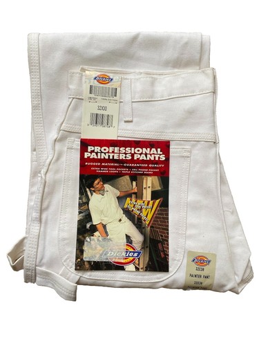 NOS Vtg Dickies professional Painter Pants 32x30 carpenter white Y2K skater - Picture 1 of 8