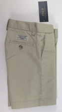 NEW RALPH LAUREN Size 4 Boy's Shorts Chino Khaki Flat Front CLASSIC Fit 45