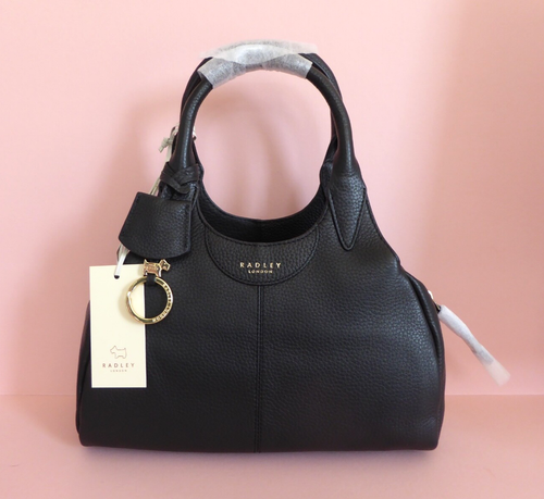 Radley Spruce Gardens Black Leather Crossbody - Grab Bag BNWT & Dust Bag - Picture 2 of 9