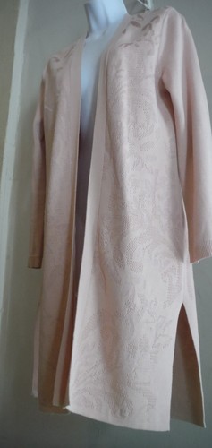 CHICO’s Womens Pink Jacquard Long Knit Cardigan SZ 0 (Small) LK KU! Lightweight - Picture 6 of 10
