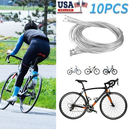 10PCS Universal Mountain Bike Brake Cable Gear Shift Cable Wire Set ,Complete - Picture 1 of 10