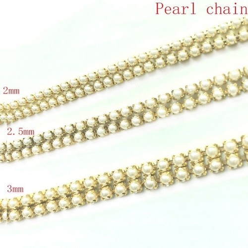 ABS Pearl Chain Claw Bead 5/10 yards Clothing Shoes Hat Beads Loose Rhinestone - Picture 7 of 14