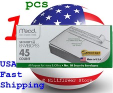 1 Mead 75026 #10 4 1/8 X 9 1/2 Press-it Seal-it 45 count white envelope free trk