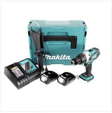Makita DHP 458 RAJ Akku Schlagbohrschrauber 18 V 91 Nm + 2x Akku 2,0 Ah + Lader