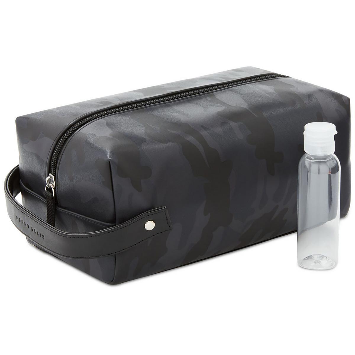 Мужской дорожный набор для багажа Perry Ellis Portfolio из черной искусственной кожи O/S BHFO 4598