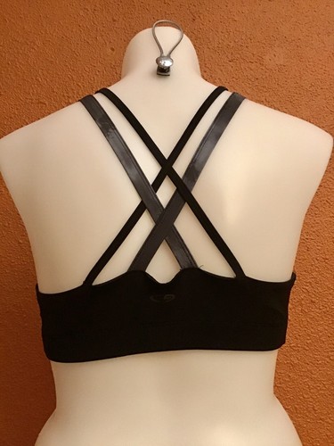 Champion DUODRY Cross Spaghetti Straps Workout Bra/Yoga/Fitness XL Black/Gray - Picture 4 of 6