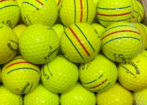 50 Callaway Chrome Soft/ Tour Triple Track/ERC Golf Ball Yellow 3A - Picture 3 of 3