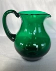 Vintage Hand Blown Blenko Glass Emerald Green #3202 Pitcher