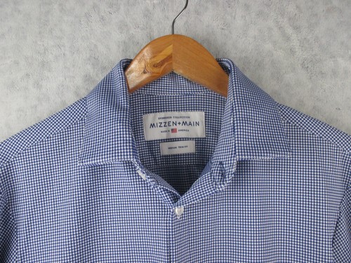 Mizzen + Main Shirt Men M Trim Fit Long Sleeve Button Up Spinnaker Collection - Picture 2 of 15