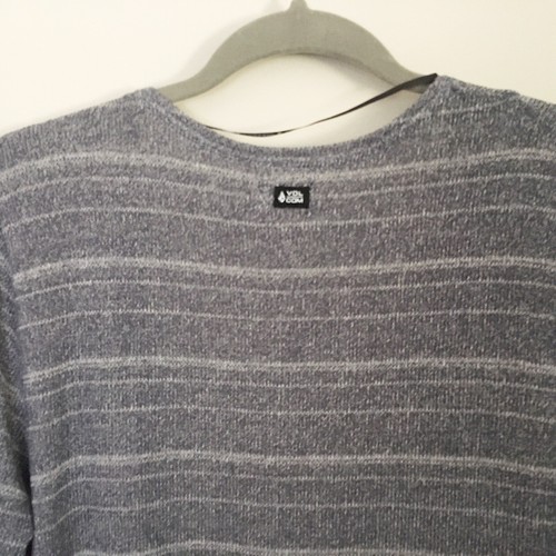 Volcom lived in lightweight open front cardigan long sleeve Sweater L Striped - Picture 6 of 6