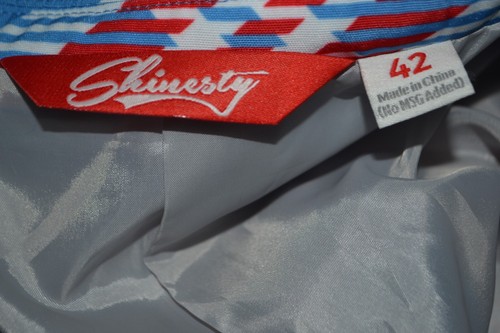Shinesty Men Plaid Funky Red White Blue Dual Vent Sports Coat Sz 42R - Picture 10 of 10