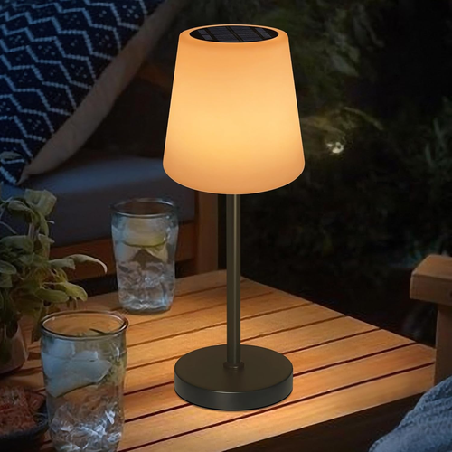 Solar Table Lamp, Outdoor Table Lamp, 3-Color Modes Rechargeable Table Lamp, Cor - Picture 12 of 12