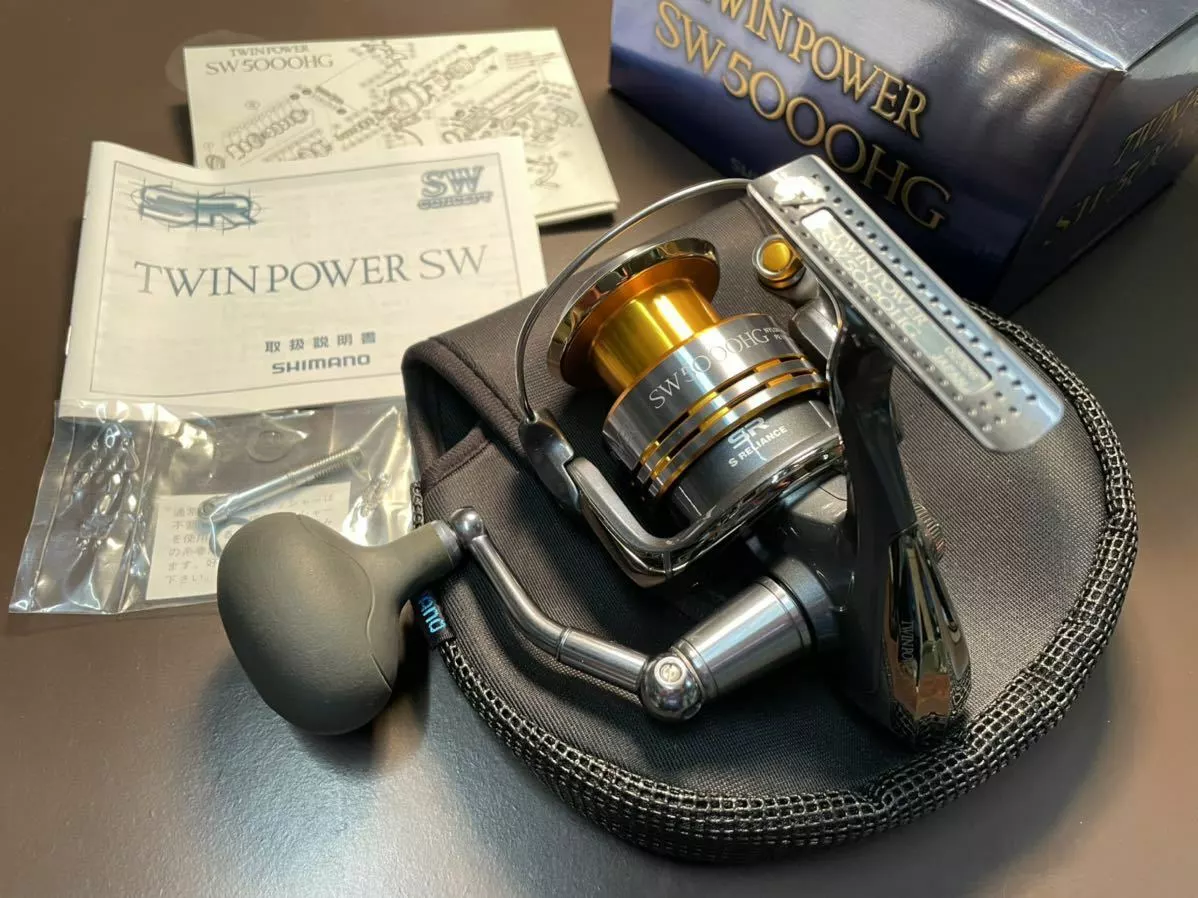 SHIMANO 09 Twin Power SW5000HG Spinning reel Used with Box From Japan F/S