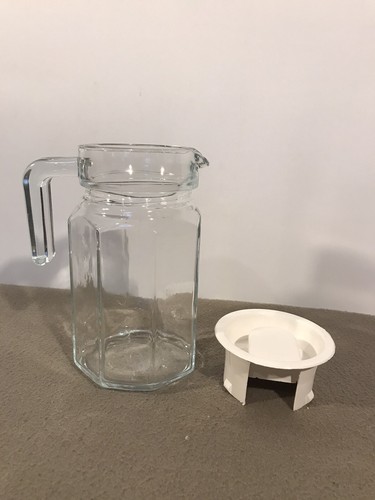 Toyo Nasic Carol Jug Clear Glass Jug With White Lid - 0.75 Litre Jug - Picture 5 of 12