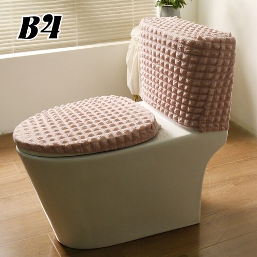 Bathroom Toilet Lid Cover Elastic Seat Toilet Tank Lid Cover Sets Fits Most Size - Picture 22 of 24