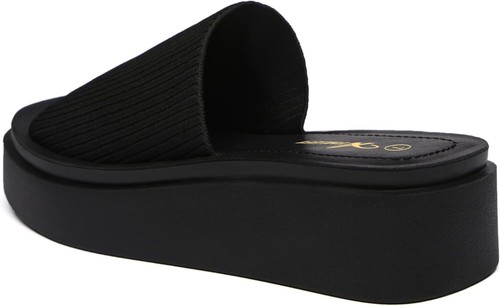 Athlefit Women's Slip On Platform Sandals Open Toe Flatform Chunky Sandals - Picture 11 of 25