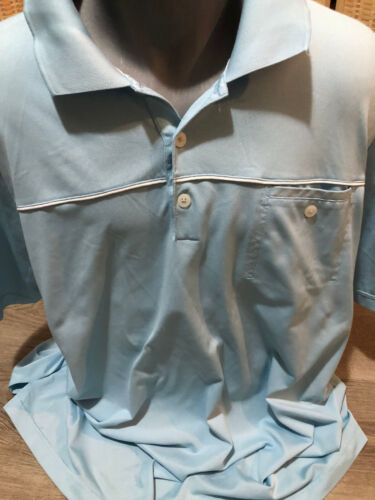 Adidas Golf Tennis Short Sleeve SS Men's Polo Shirt XL Light Blue Climalite 692 - Picture 2 of 8