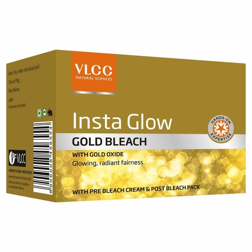 VLCC Insta Glow Gold Bleach (Pack of 1) 402gm Free Shipping - Picture 2 of 3