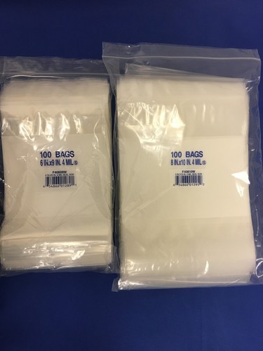 Clear Zip-Seal-Top Lock Re-closable Zipper White Block Plastic Poly Bags 4-Mil - Picture 16 of 18