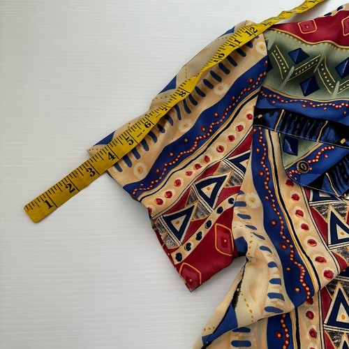 Vintage Millers Woman’s Dress Size 14 Multicoloured Geometric Shoulder Pads Belt - Picture 9 of 19