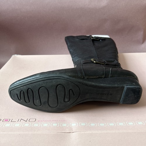 VINTAGE Bandolino Womens Black Leather Boots Pointed Toe Side Zipper Size 7M - Picture 10 of 11