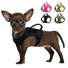Pink Tactical Dog Harness for Small Dogs XS No Pull Pet Puppy Cat Military Vest