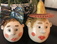 Julia Kirillova Pottery Figural Salt & Pepper Shakers Male Female Berkley Studio