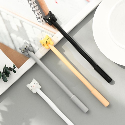 4-12pc Black White Cats Kitten Ballpoint Gel Pens Kids Party Gift Bag Fillers - Picture 1 of 7