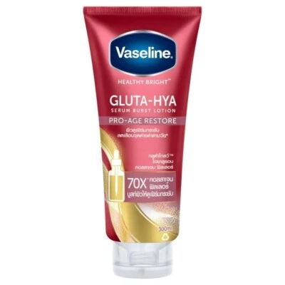 1 x Vaseline Healthy Bright Gluta-Hya Serum Burst Lotion Pro-Age Restore 300 ml. - Photo 1/4