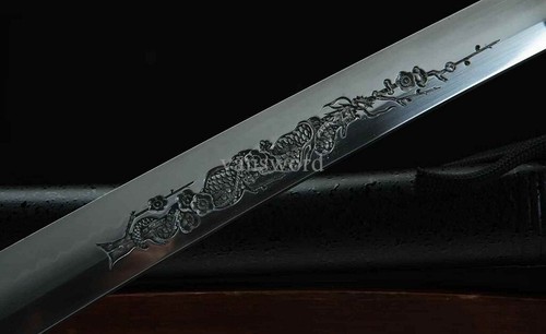 1095 High Carbon Steel Clay Tempered Japanese Katana Abraisve Samurai Sword Balc - Picture 6 of 9